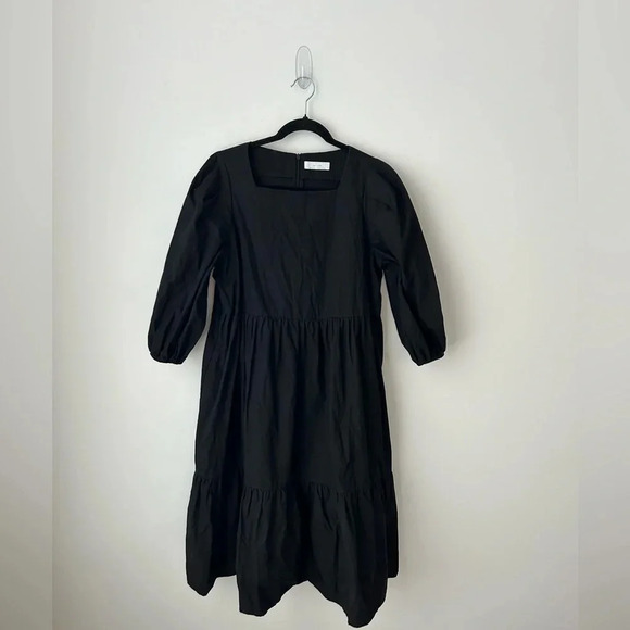 Oak+Fort PUFF SLEEVE DRESS black - Picture 1 of 12